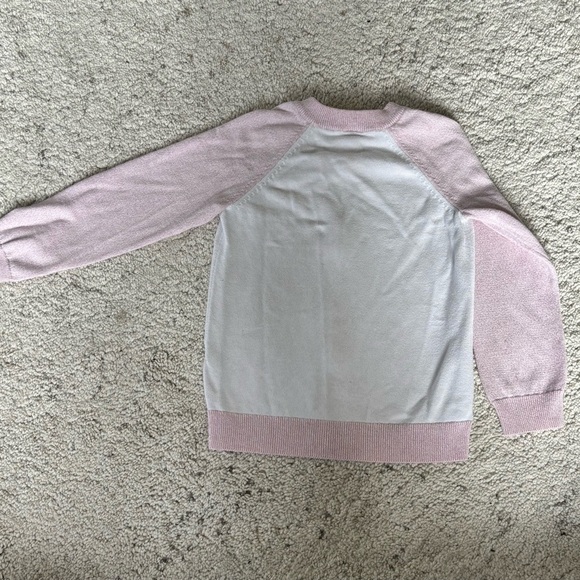 OshKosh B'gosh Pink and White Kids Zip Up Sweatshirt with Gold Zipper Size 5T - Picture 5 of 6